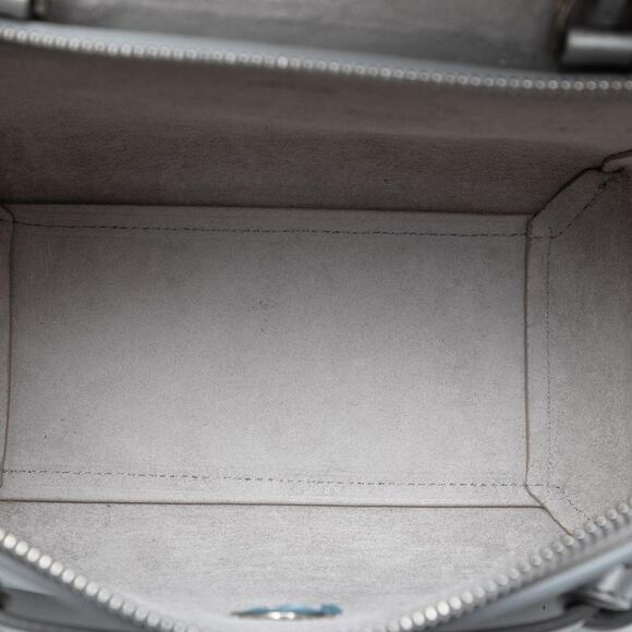 Pre Loved celine Elegant Top Handle Bag Women Silver Satchel - Picture 4 of 7